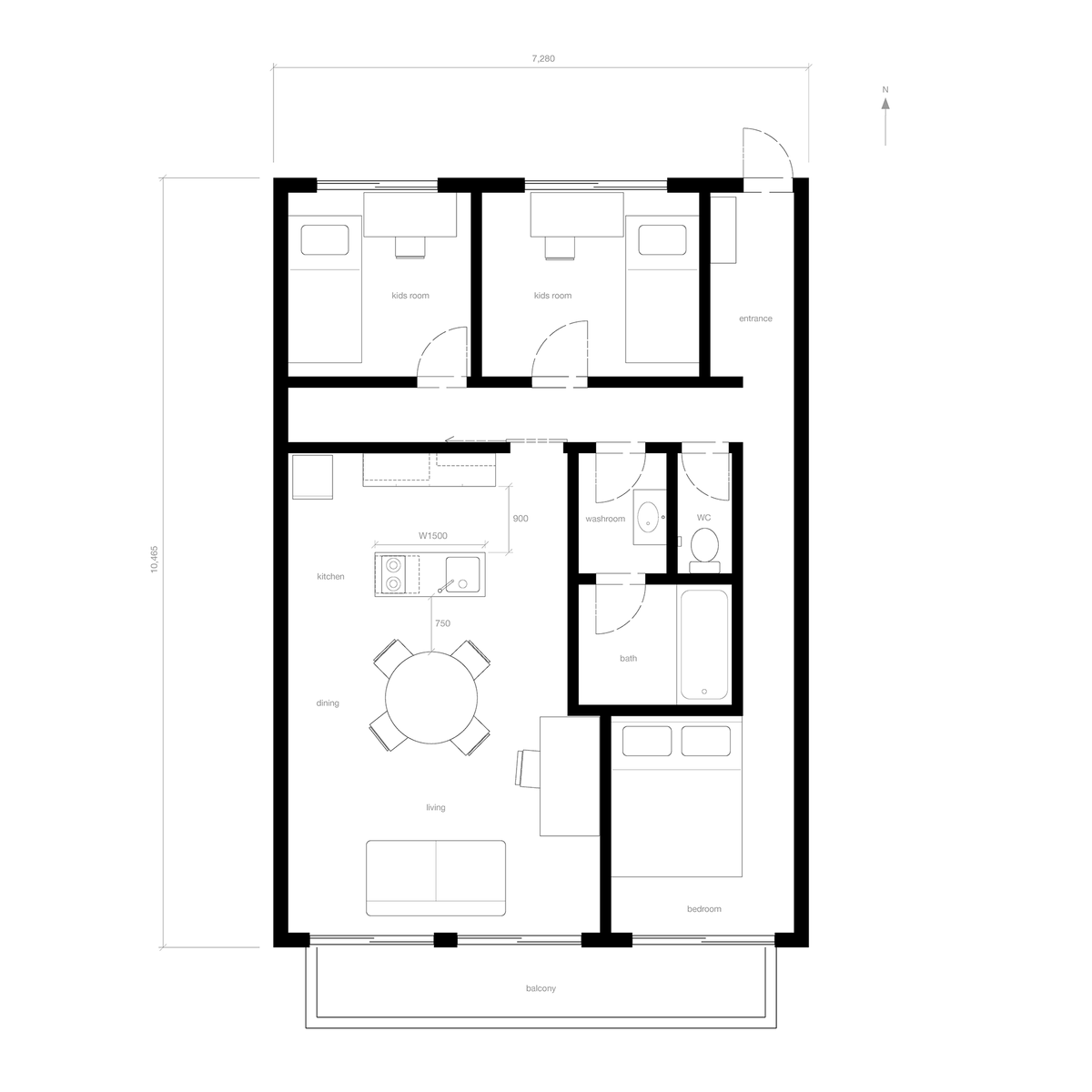 エーレンSUS｜Plan１ 平面図